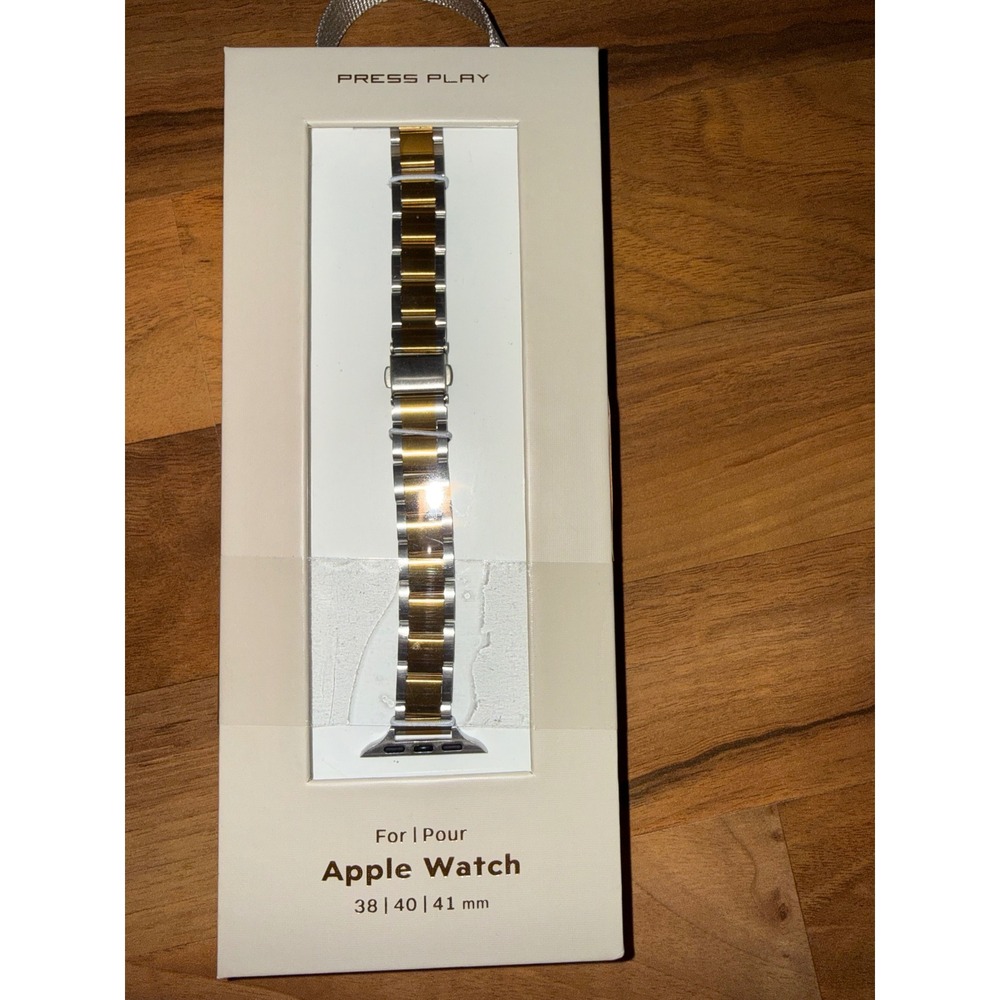 Press Play Watch Band Women 38/40/41mm Gold Silver New Steel Link Strap